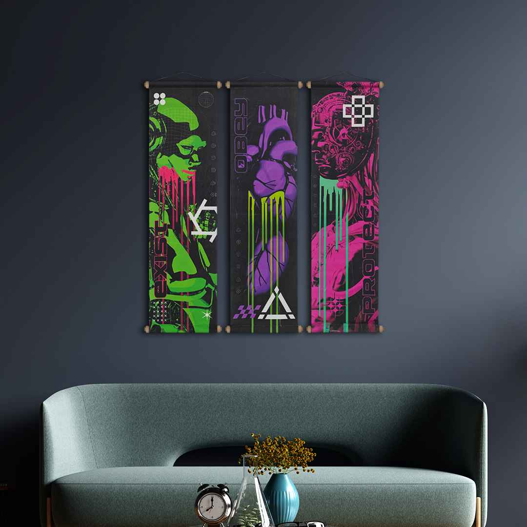Code Tapestry Poster Set, Wall Decoration