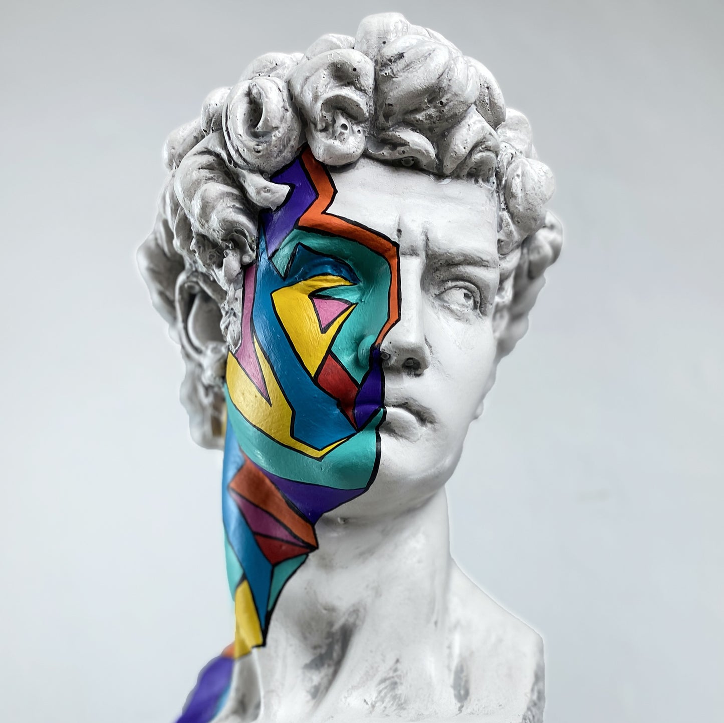David 'Cubic' Pop Art Sculpture, Modern Home Decor