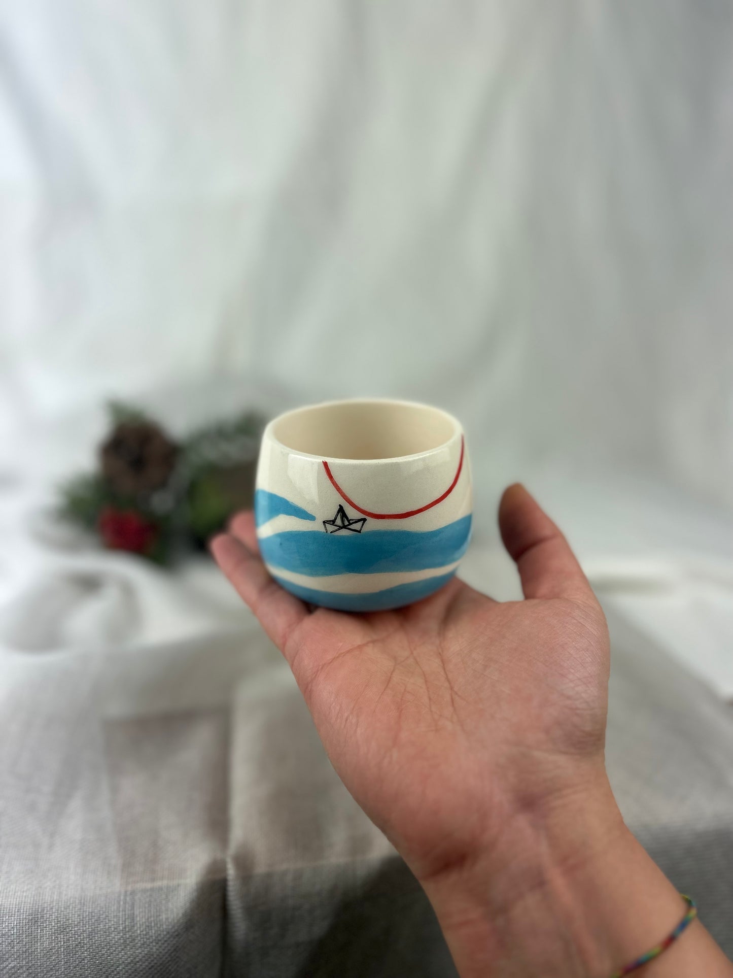 "Sail" Small Ceramic Glass, Design Ceramic Kitchenware