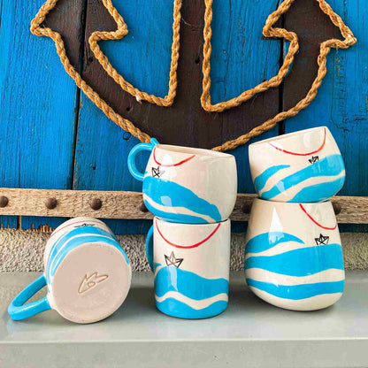 "Sail" Large Ceramic Mug, Design Ceramic Kitchenware