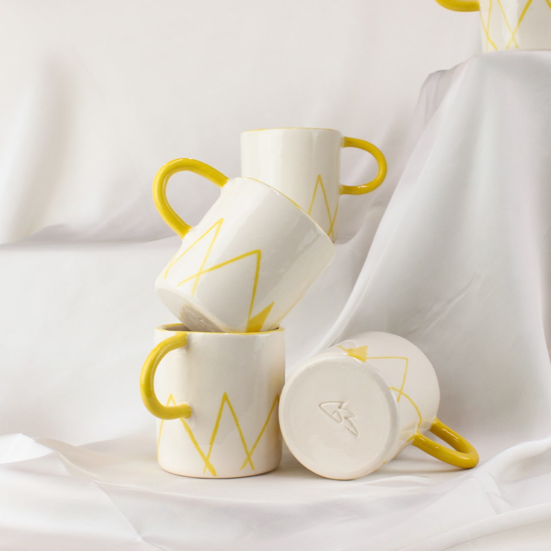 "Yellow Mountain" Small Ceramic Mug, Design Ceramic Kitchenware