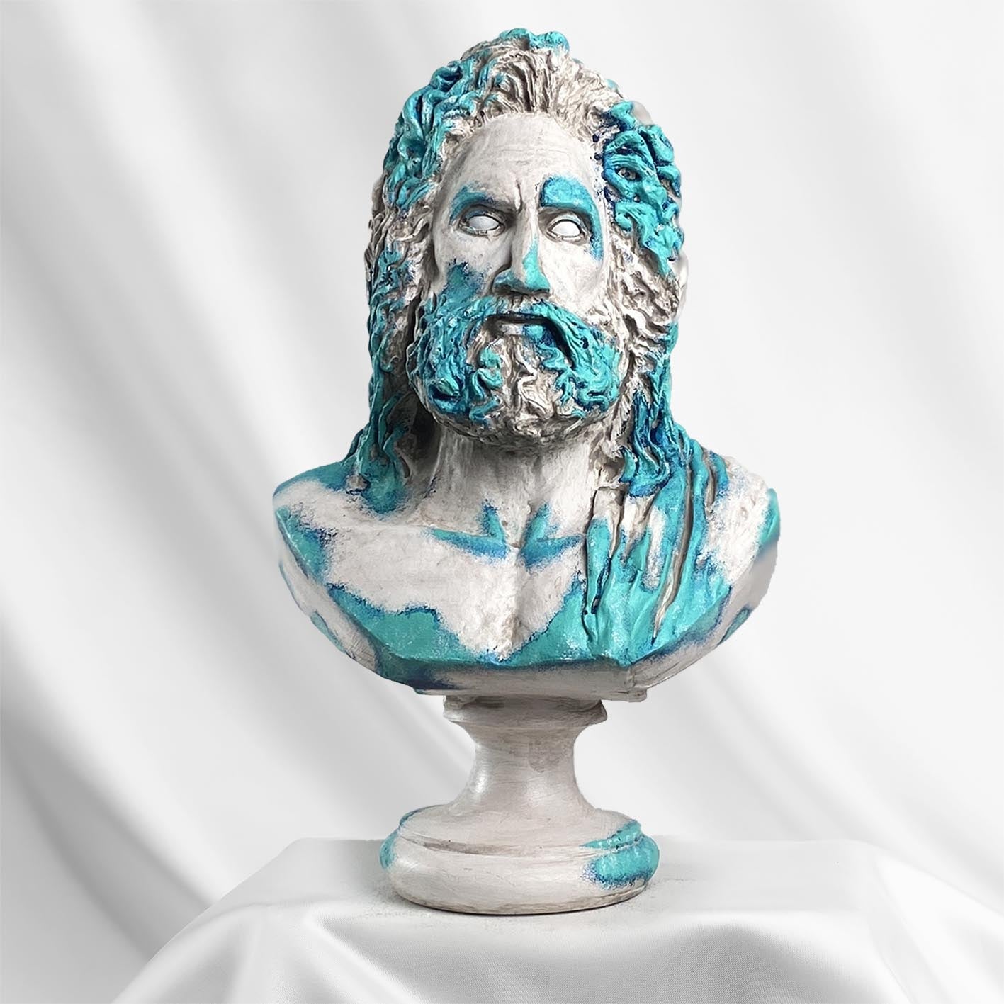 Zeus 'Blue Coral' Pop Art Sculpture, Modern Home Decor