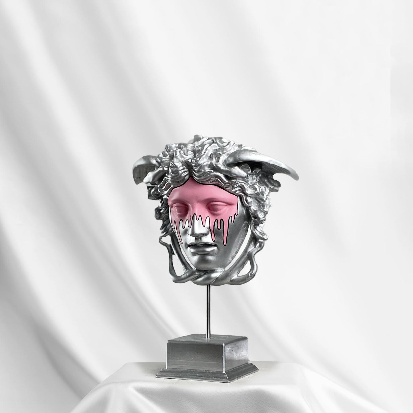 Medusa 'Pinking' Pop Art Sculpture, Modern Home Decor
