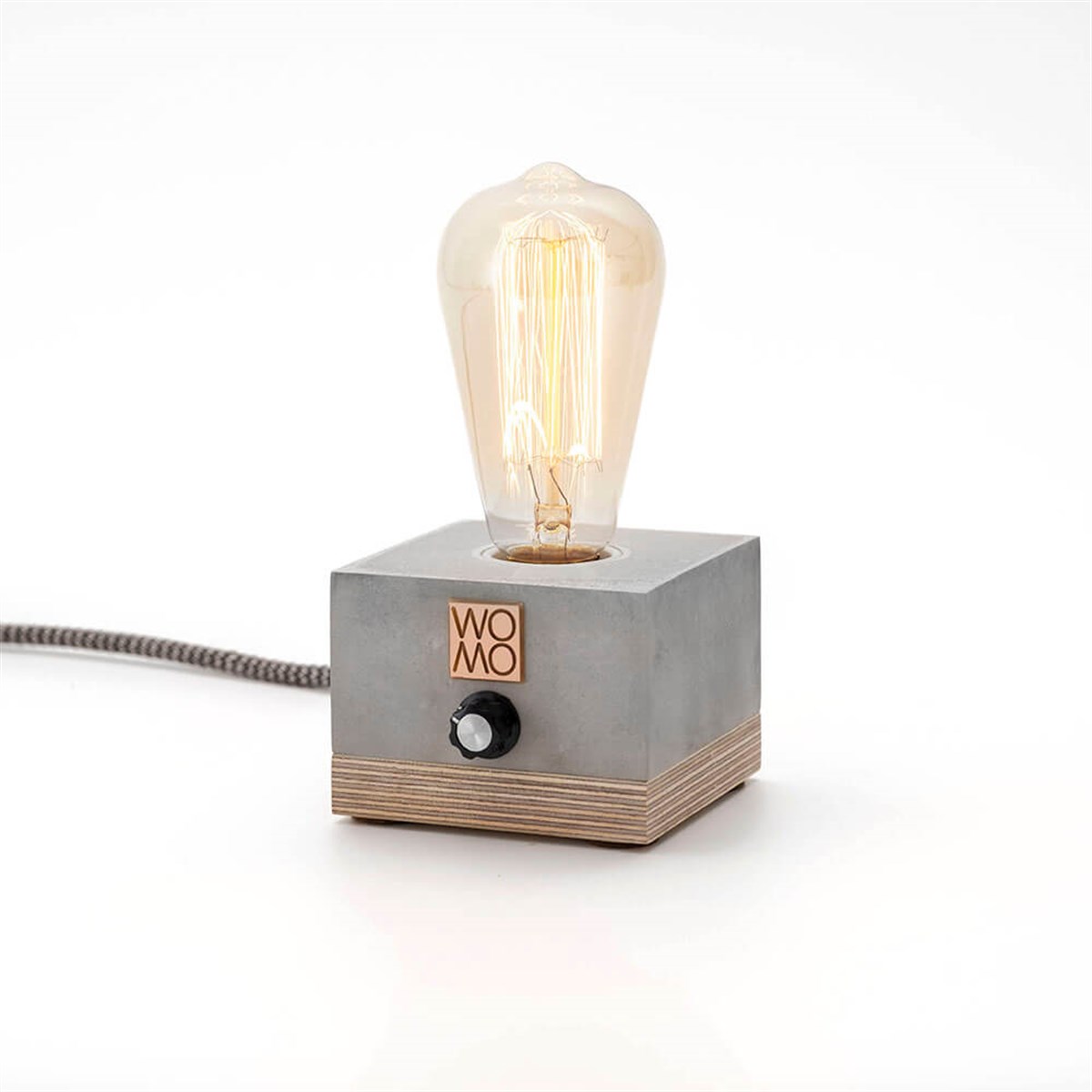 Dimmable Black Concrete Table Lamp, Modern Table Lamps