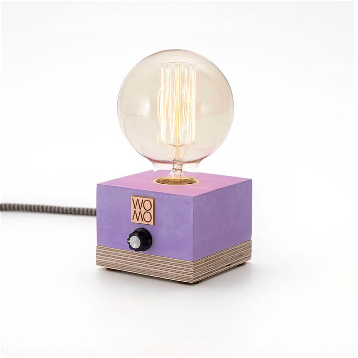 Dimmable Purple Concrete Table Lamp, Modern Table Lamps