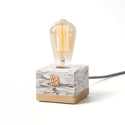 White Concrete Table Lamp with Toggle Switch, Modern Table Lamps