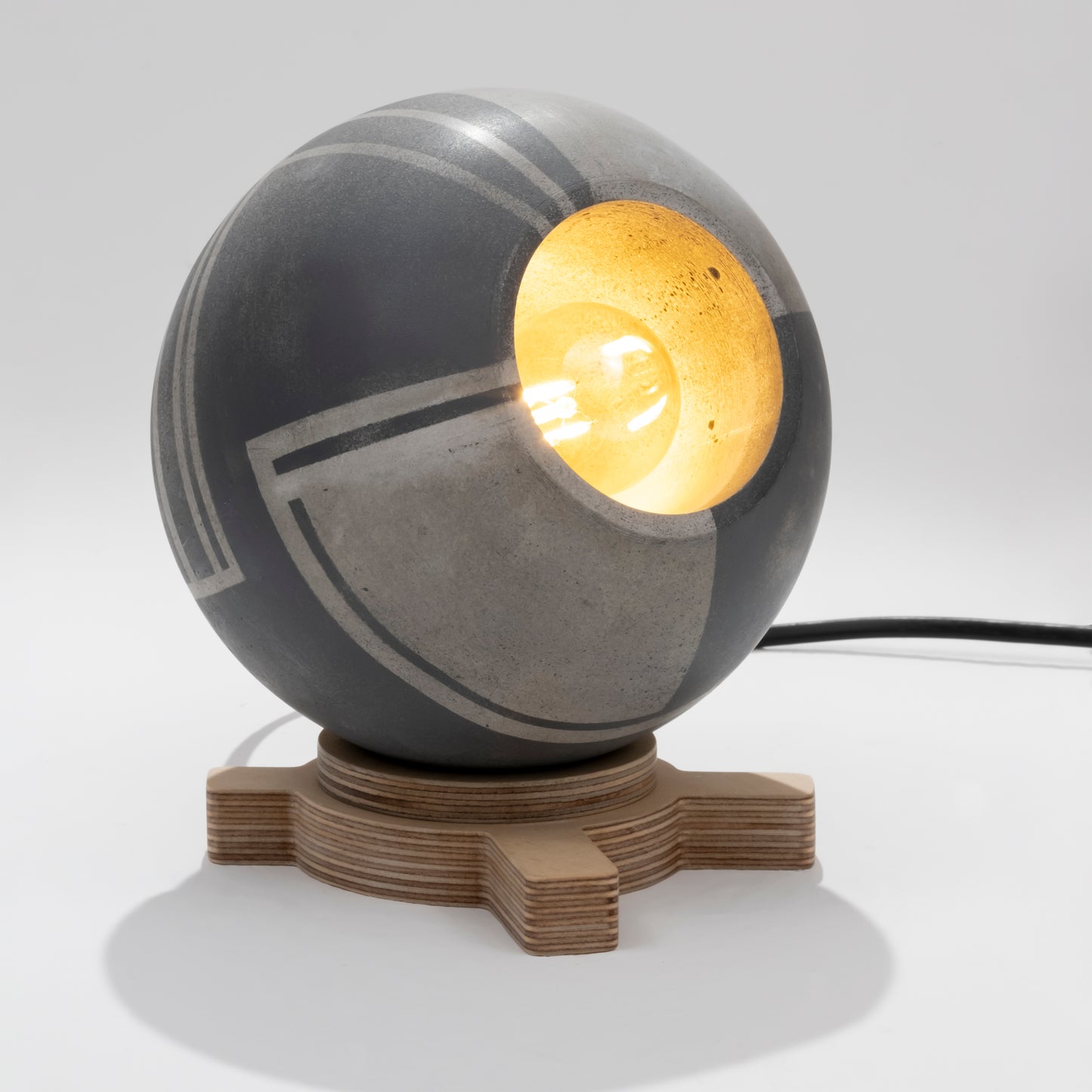 Anthracite Concrete Globe Table Lamp "Circuit", Modern Table Lamps