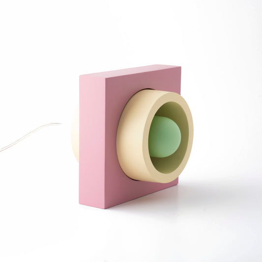 Pink Concrete Table Lamp "Donut", Modern Table Lamps