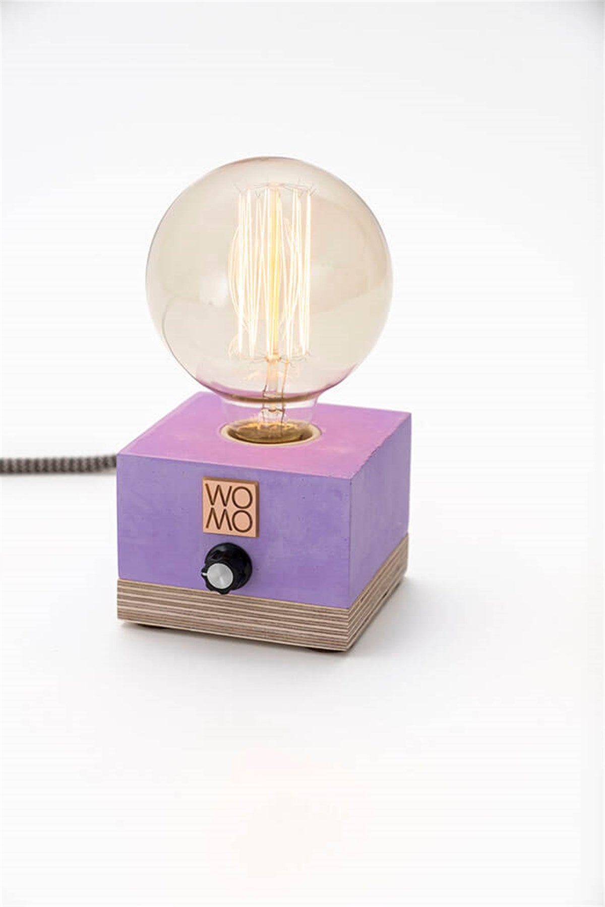 Dimmable Purple Concrete Table Lamp, Modern Table Lamps