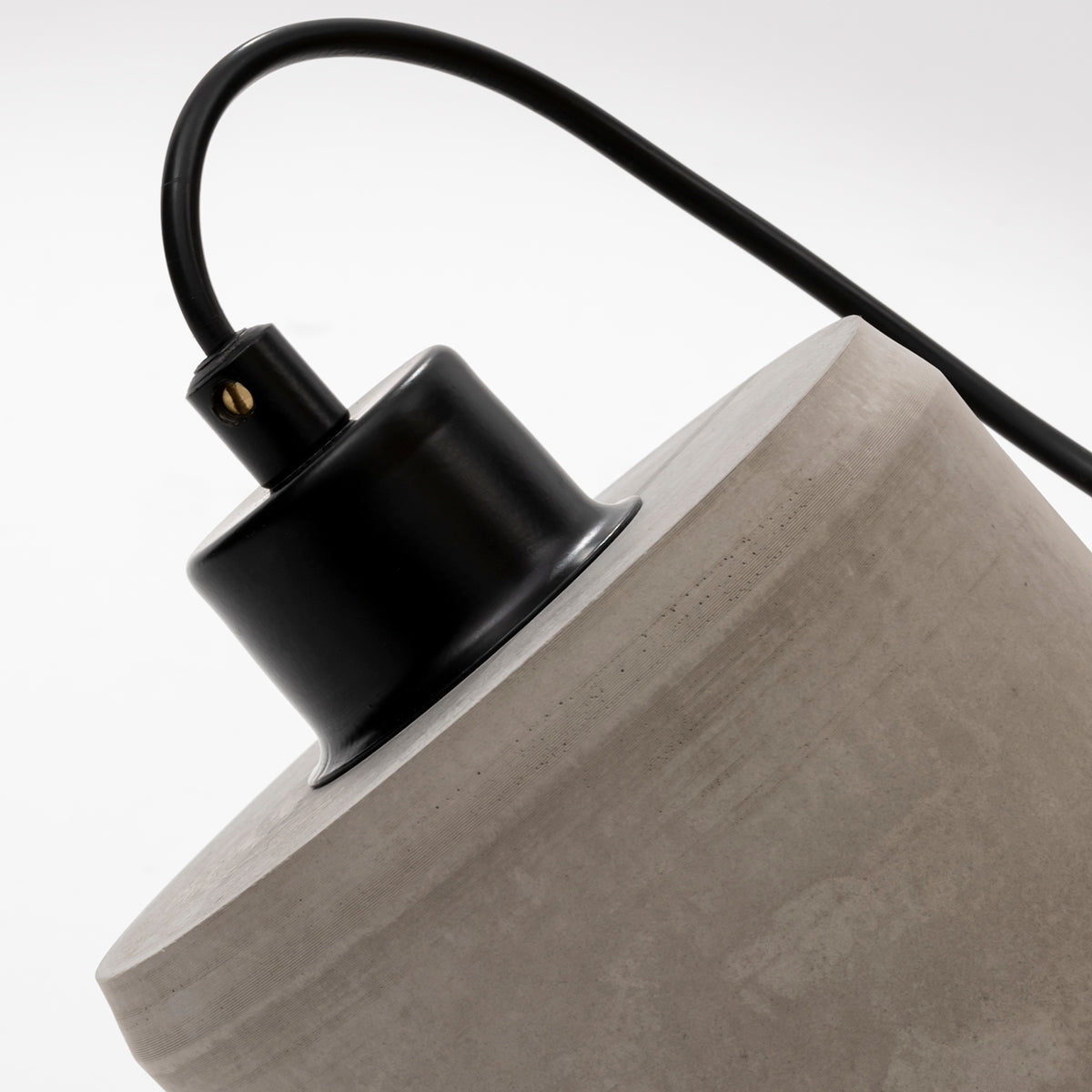 Khaki Concrete Cylinder Pendant Lamp with Metal Detail, Modern Pendant Lamp