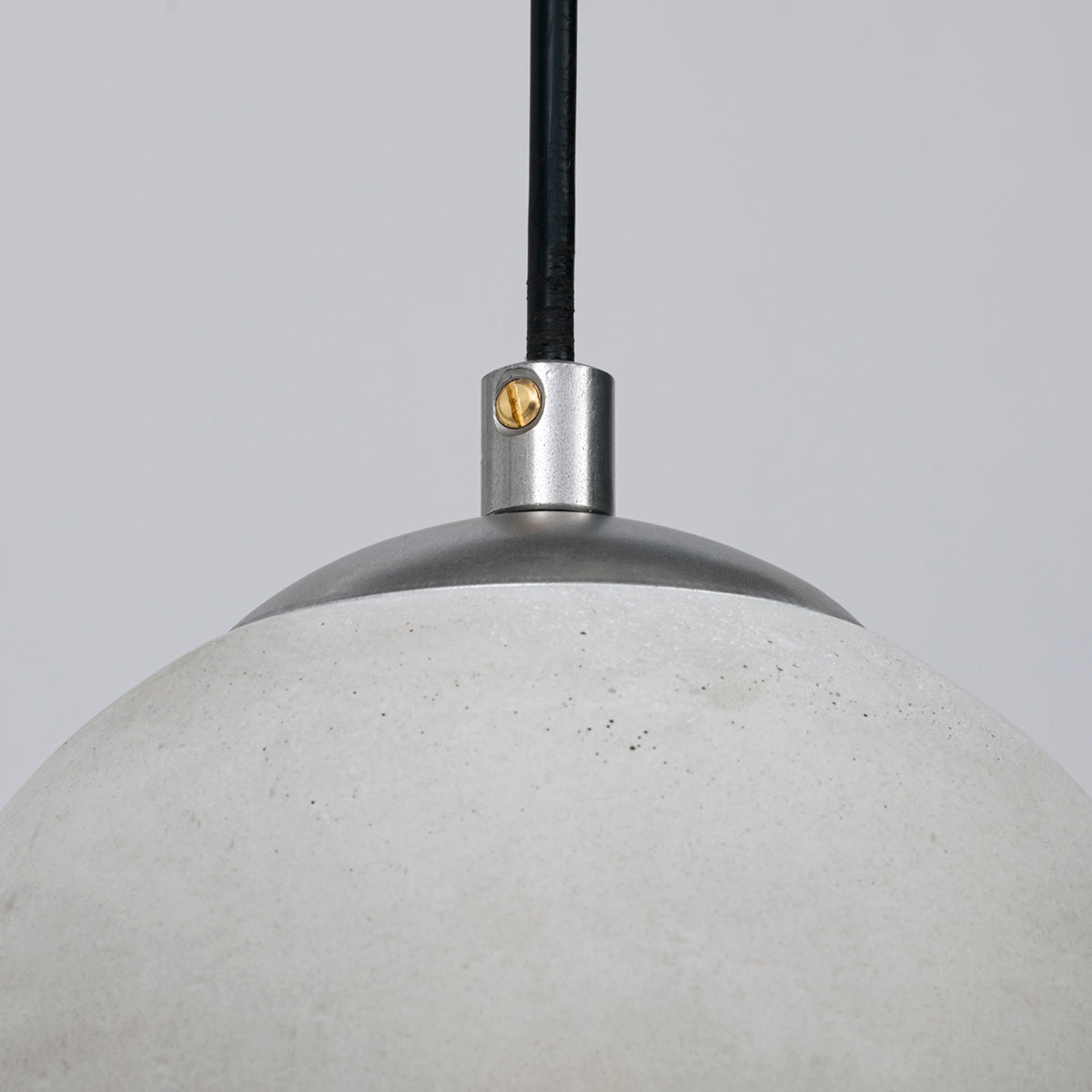 Raw Concrete Pendant Lamp with Metal Detail, Modern Pendant Lamp