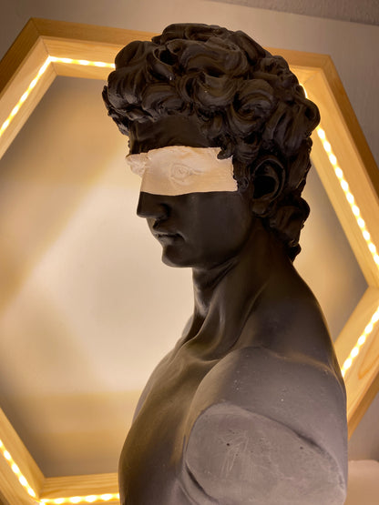 David 'White Mask' Pop Art Sculpture, Modern Home Decor