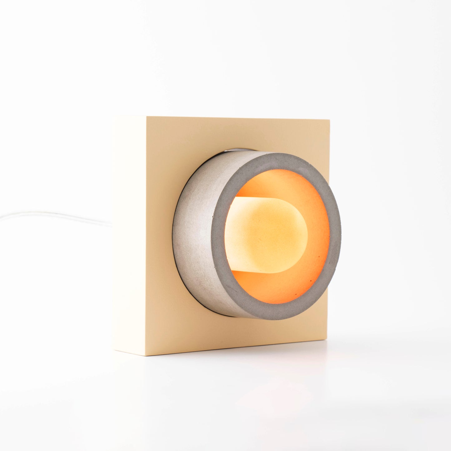 Orange Concrete Table Lamp "Donut", Modern Table Lamps