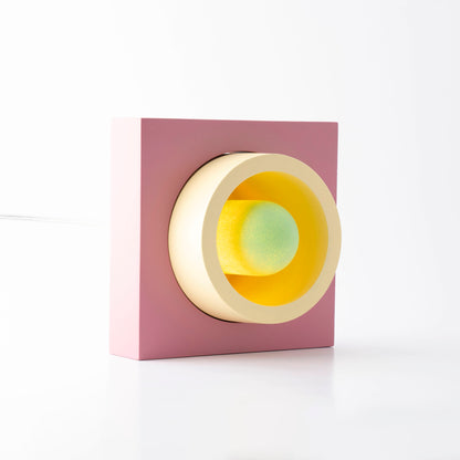 Pink Concrete Table Lamp "Donut", Modern Table Lamps