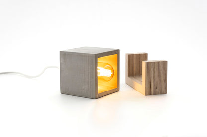Raw Concrete Table Lamp "Marshmallow", Modern Table Lamps