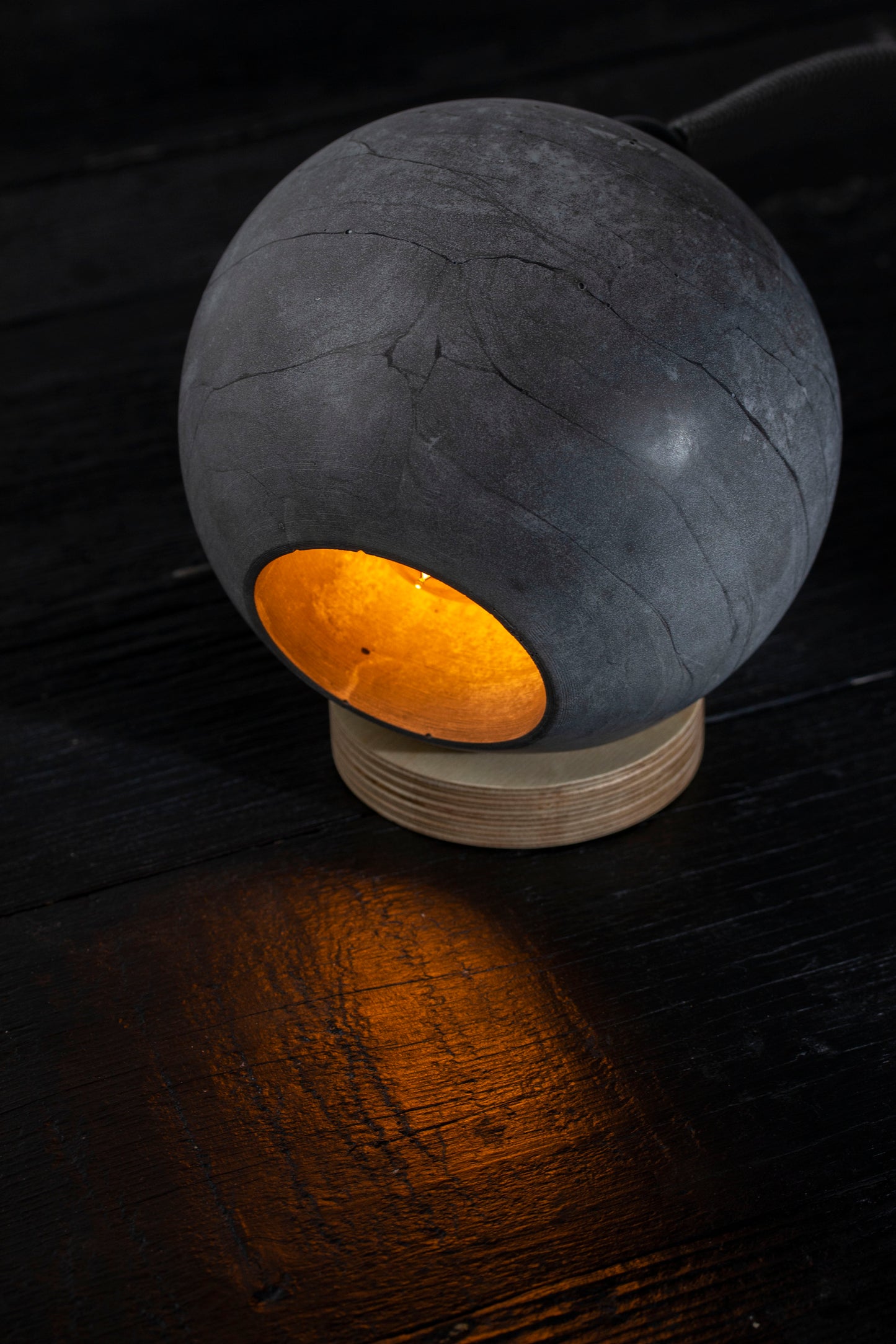 Raw Concrete Globe Table Lamp, Modern Table Lamps