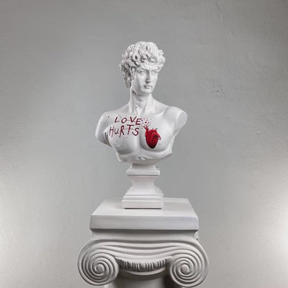 David 'Love Hurts' Pop Art Sculpture, Modern Home Decor, Large Sculpture