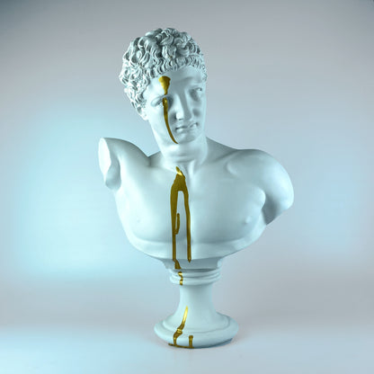 Hermes 'Gold Rain' Pop Art Sculpture, Modern Home Decor, Large Sculpture