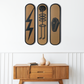 Skateboard Wall Art Set, "Deathical" Hand-Painted Wall Decor Set of 3