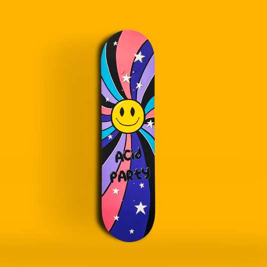 Skateboard Wall Art, "Acid Party" Hand-Painted Wall Decors
