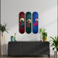 Skateboard Wall Art Set, "Holy Animals" Hand-Painted Wall Decor Set of 3