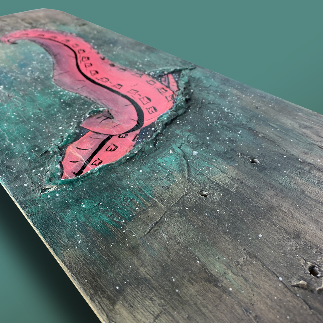 Skateboard Wall Art, "Octopus" Hand-Painted Wall Decors