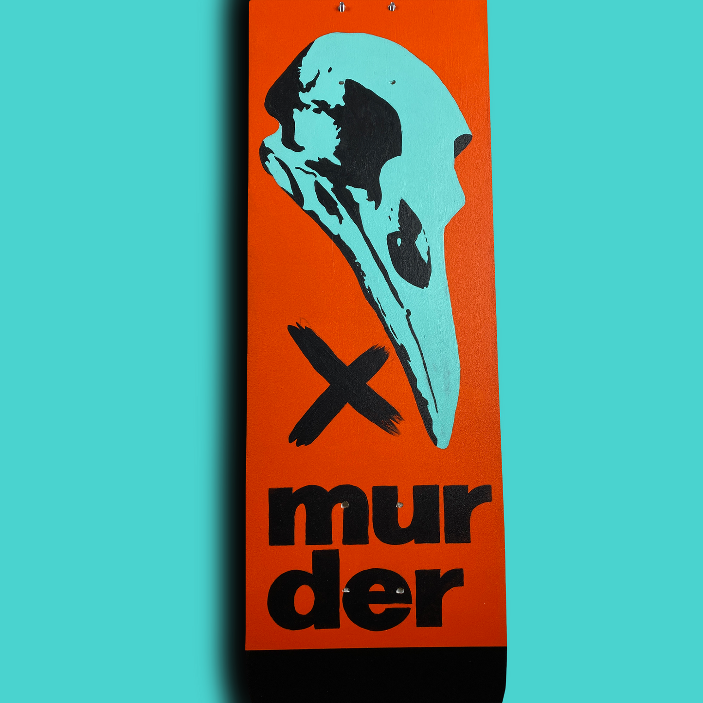 Skateboard Wall Art Set, "Murder" Hand-Painted Wall Decor