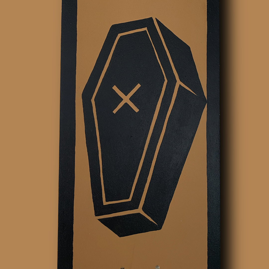 Skateboard Wall Art Set, "Coffin" Hand-Painted Wall Decor