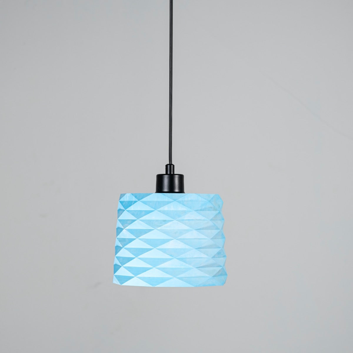 Blue Concrete Pendant Lamp with Metal Detail, Modern Pendant Lamp