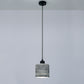 Anthracite Concrete Cylinder Pendant Lamp with Metal Detail "Circuit", Modern Pendant Lamp