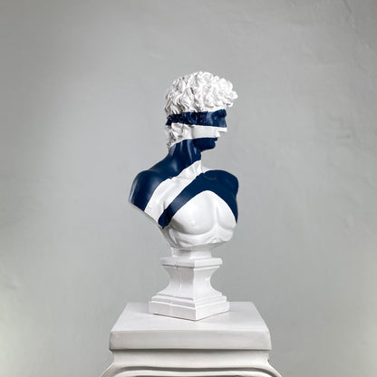David 'Blue Wave' Pop Art Sculpture, Modern Home Decor, Large Sculpture