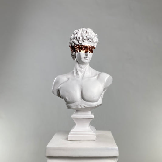 David 'Bronze Eyes' Pop Art Sculpture, Modern Home Decor, Large Sculpture