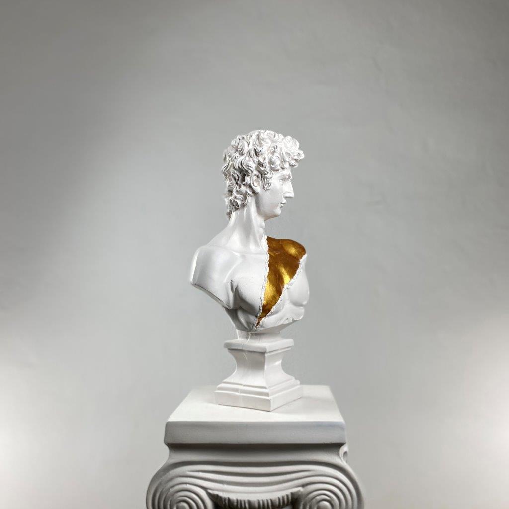 David 'Gold Belt' Pop Art Sculpture, Modern Home Decor, Large Sculpture