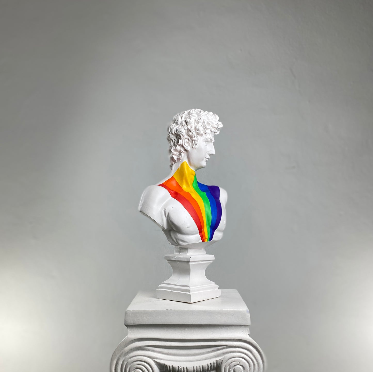 David 'Pride Edition' Pop Art Sculpture, Modern Home Decor, Large Sculpture