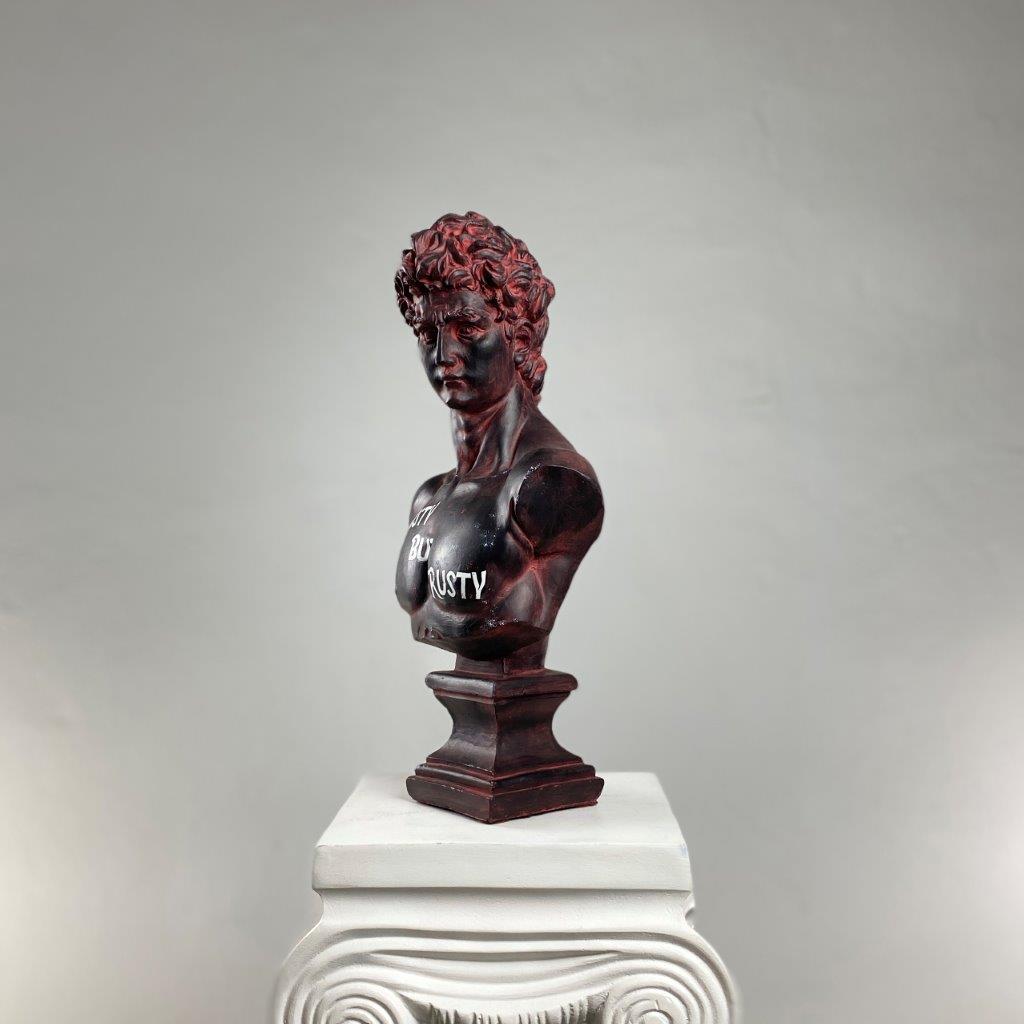 David 'Rusty but Trusty' Pop Art Sculpture, Modern Home Decor, Large Sculpture