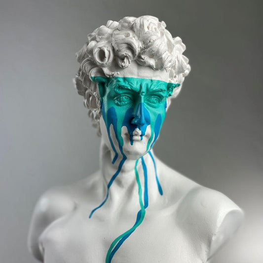 David 'White Pastel' Pop Art Sculpture, Modern Home Decor, Large Sculpture