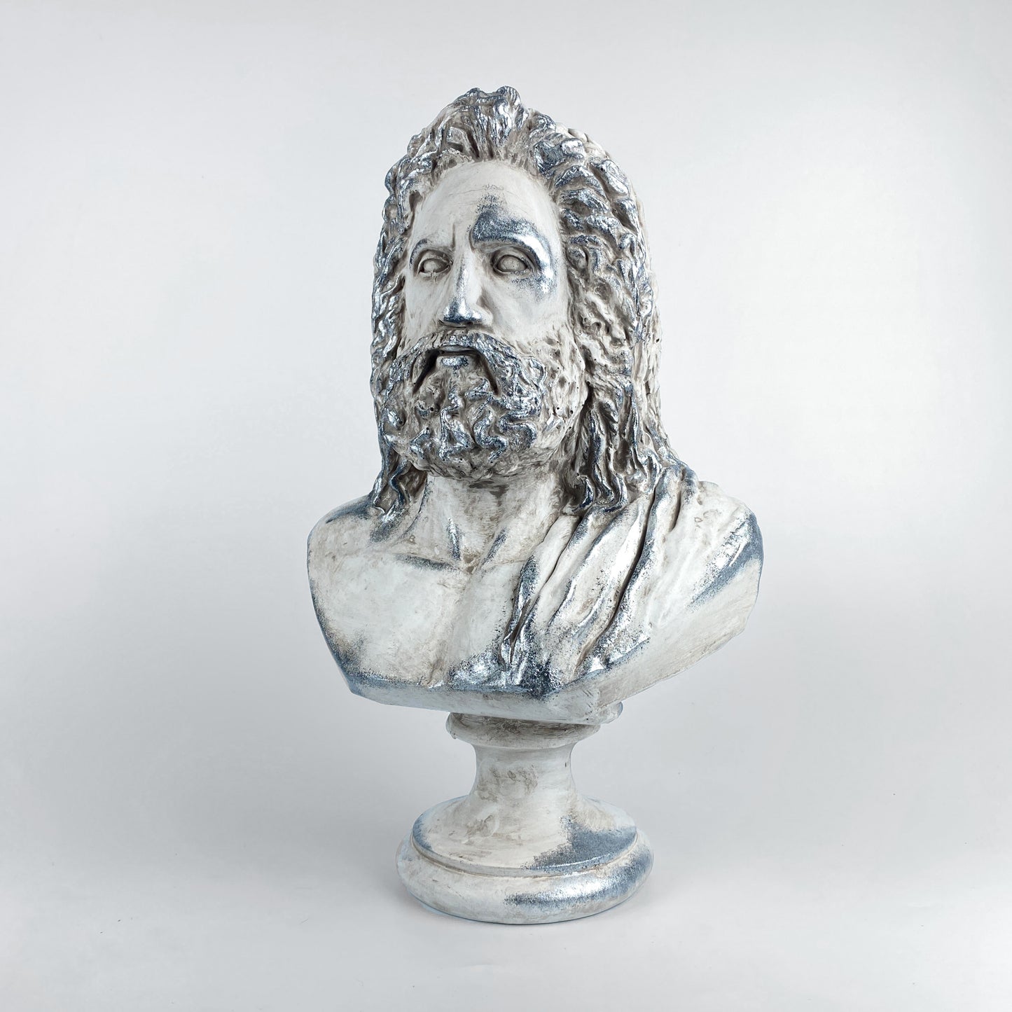 Zeus 'Silver Moss' Pop Art Sculpture, Modern Home Decor