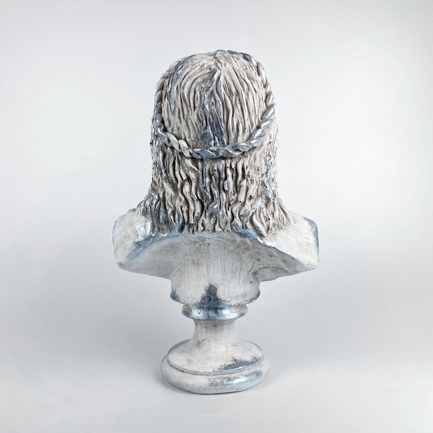 Poseidon and Zeus 'Silver Moss' Pop Art Sculpture Set, Modern Home Decors
