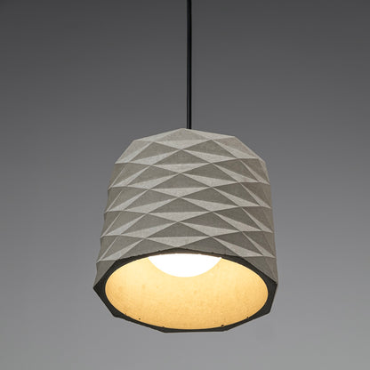 Yellow Concrete Pendant Lamp with Metal Detail, Modern Pendant Lamp