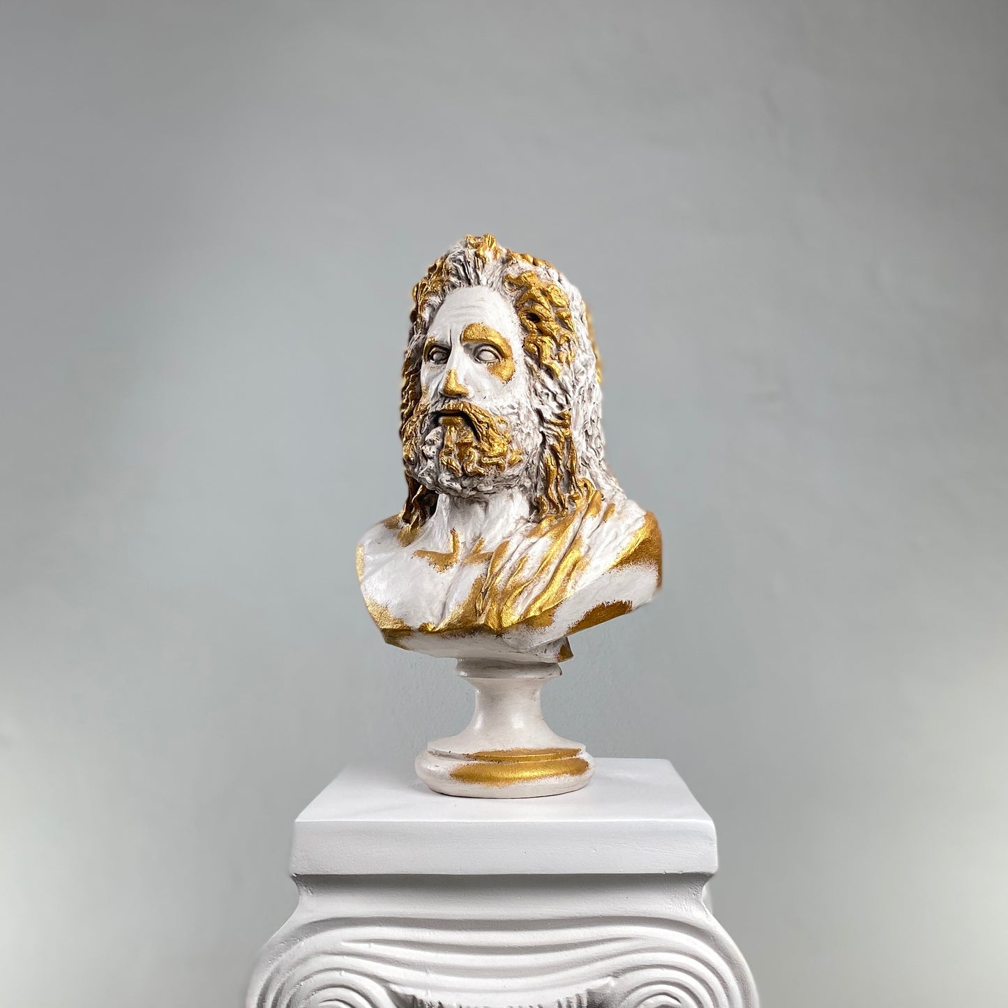 Zeus 'Antique Gold' Pop Art Sculpture, Modern Home Decor