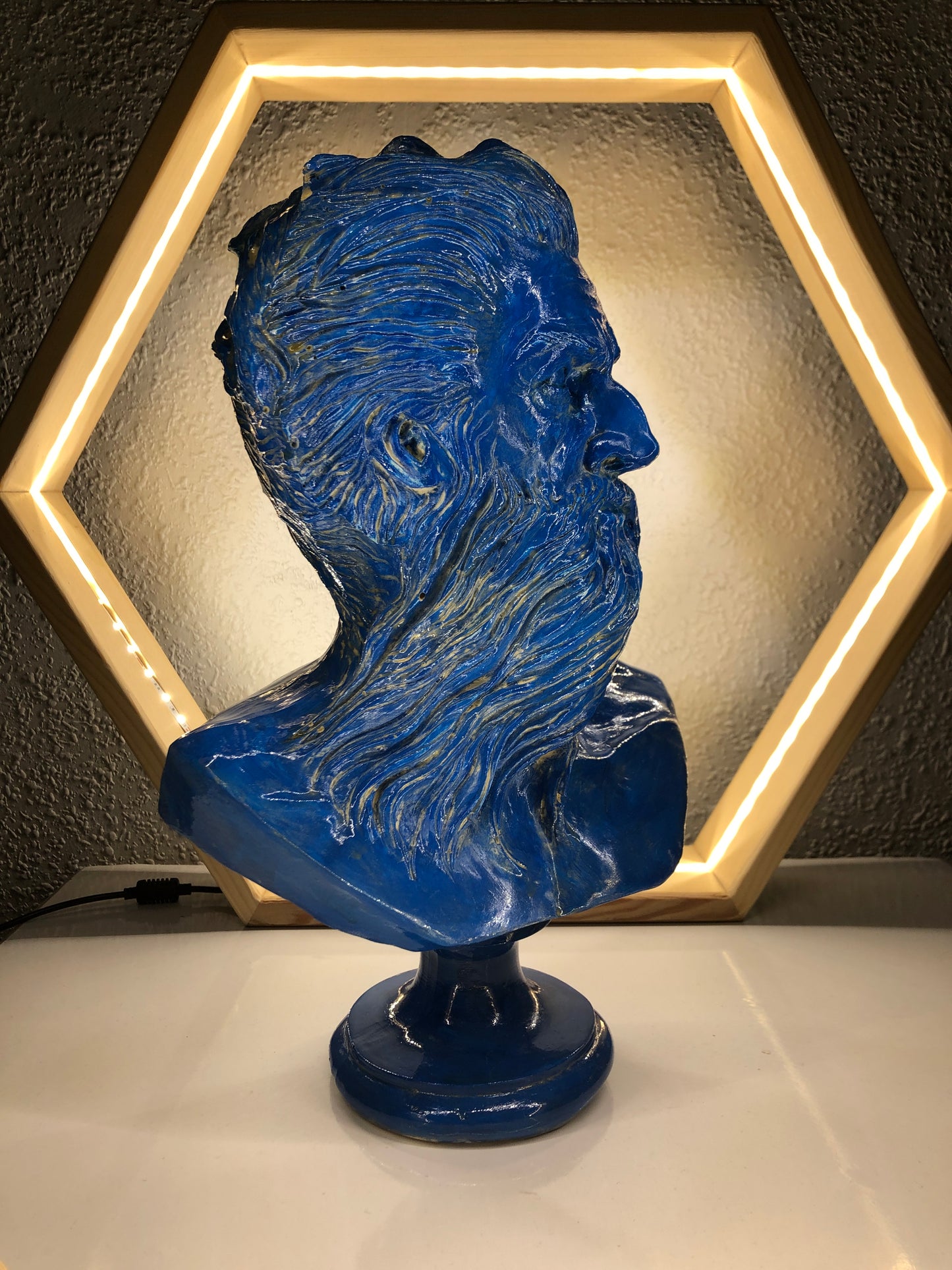 Poseidon 'Blue Wave' Pop Art Sculpture, Modern Home Decor