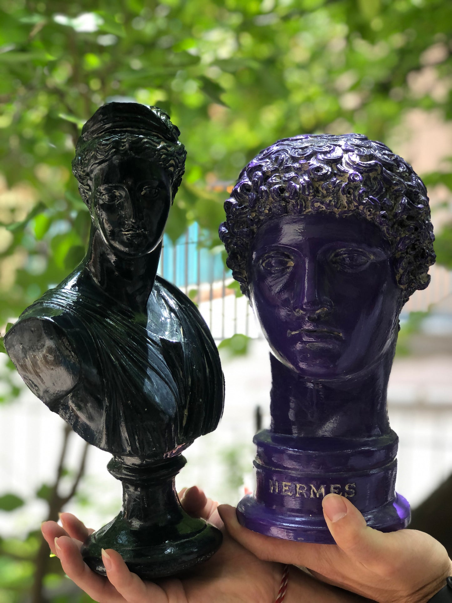 Hermes and Artemis 'Pearl' Pop Art Sculpture Set, Modern Home Decors