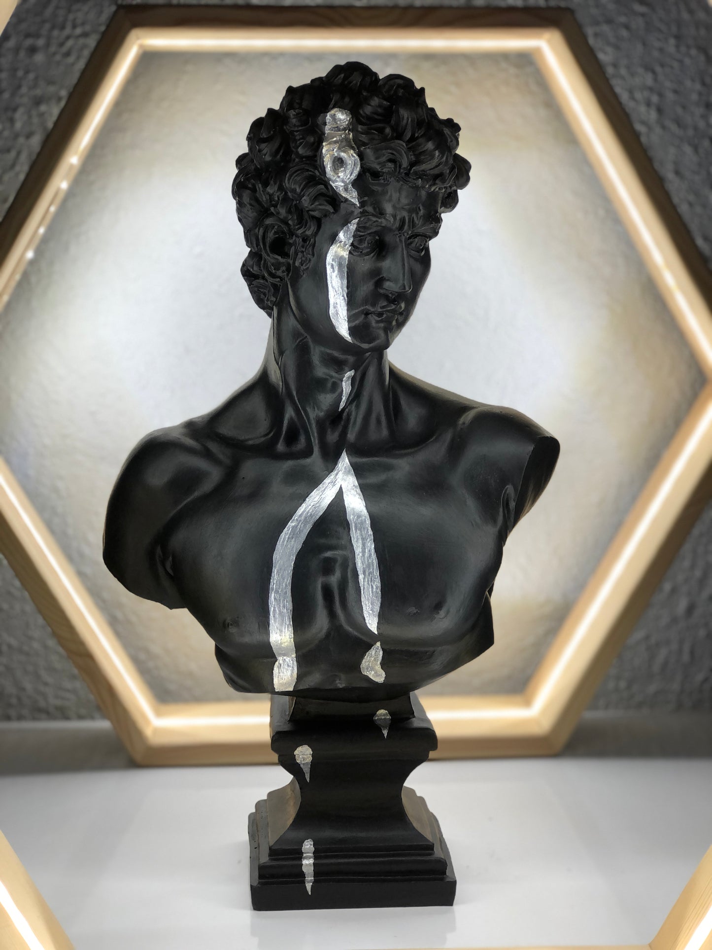 David 'Silver Streak' Pop Art Sculpture, Modern Home Decor, Large Sculpture