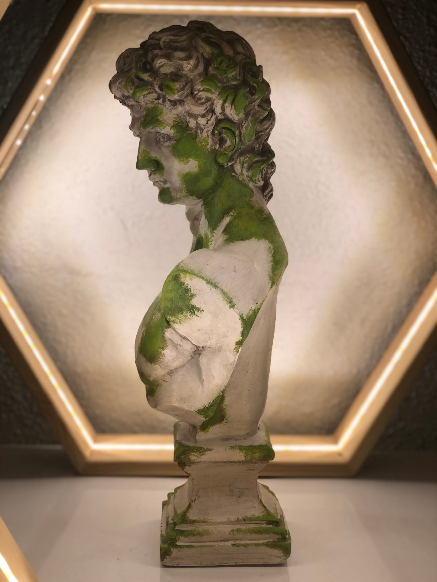Poseidon and David 'Mossy' Pop Art Sculpture Set, Modern Home Decors