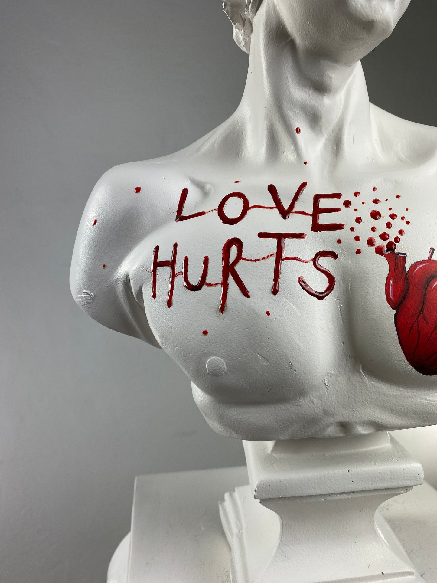 David 'Love Hurts' Pop Art Sculpture, Modern Home Decor, Large Sculpture