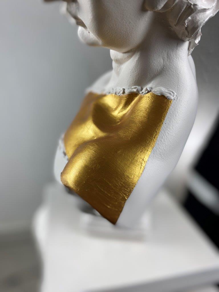 David 'Gold Belt' Pop Art Sculpture, Modern Home Decor, Large Sculpture