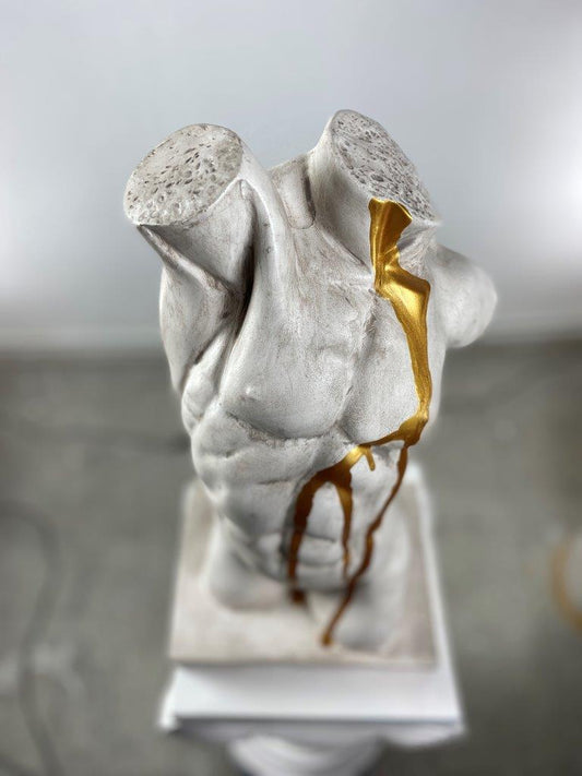 Torso 'Gold Rain' Pop Art Sculpture, Modern Home Decor