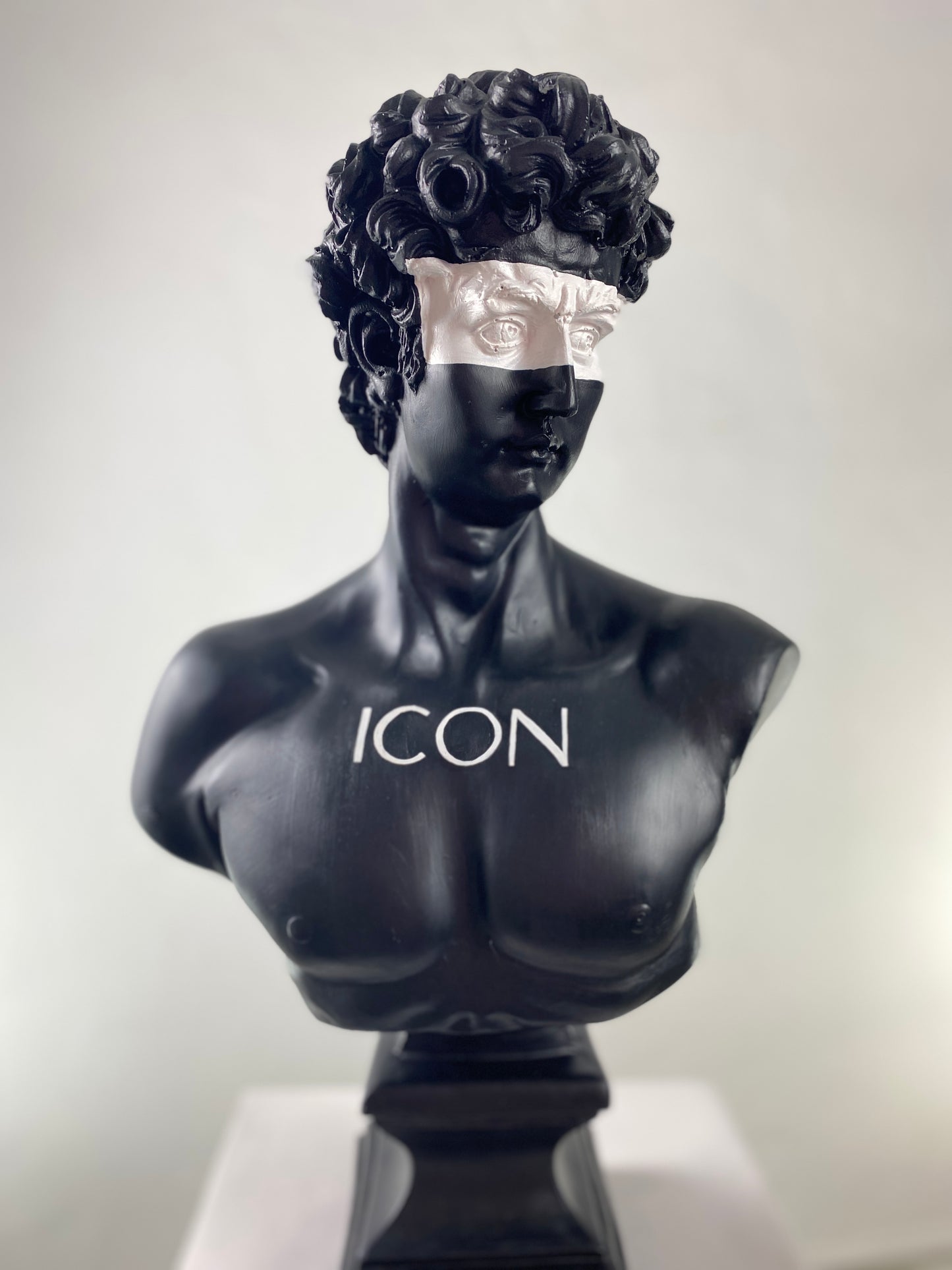 David 'Black Icon' Pop Art Sculpture, Modern Home Decor, Large Sculpture