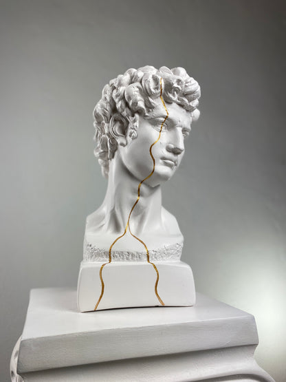 David 'Gold Streak' Pop Art Sculpture, Modern Home Decor