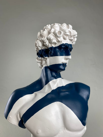 David 'Blue Wave' Pop Art Sculpture, Modern Home Decor, Large Sculpture